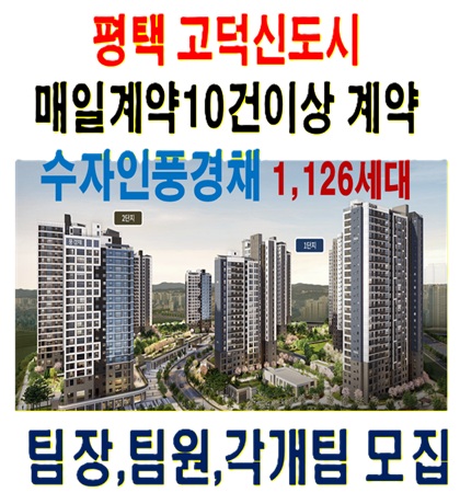 고덕 수자인풍경채 팀장,팀원 각개팀 모집